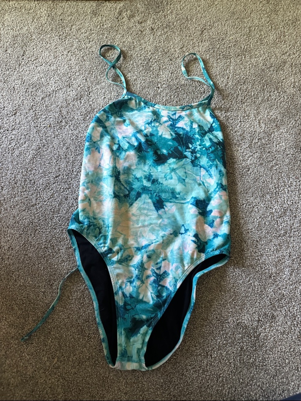 Jolyn “Jackson 4” Teal Aqua Marble One-Piece Swimsuit